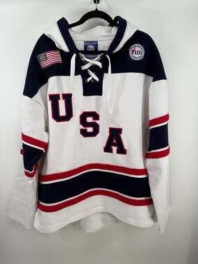 Herb Brooks Foundation Miracle On Ice USA 1980 Hockey Lace-Up Hoodie